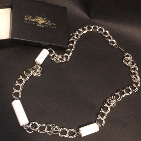 Park Lane silver tone chain barrel bead necklace, boxed new condition - Picture 1 of 9